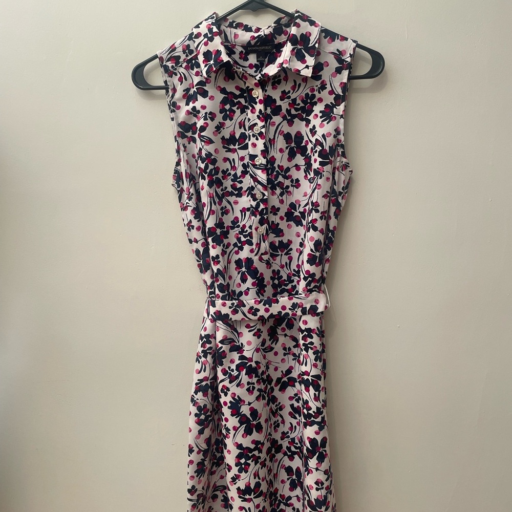 Banana Republic Black and Pink Floral Mini Dress